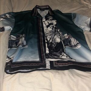 Artistic Graphic Button-Up Shirt NWT XL